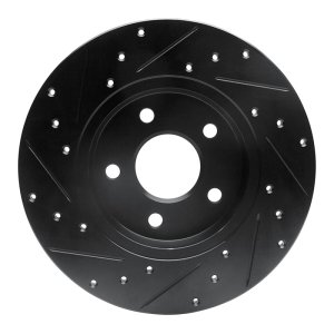 Ford Mondeo Brake Rotor (1) - Rear Right - R1 Concepts - Drilled & Slotted - Black - `01-`08
